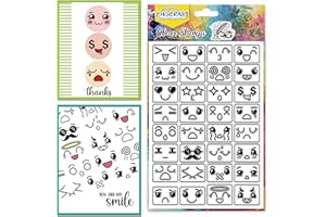 CHGCRAFT Facial Expression Clear Stamp Transparent Handicraft Stamps for DIY Scrapbooking Photo Album Decorative Cards Making, Facial Expression, 6.3x4.3inch