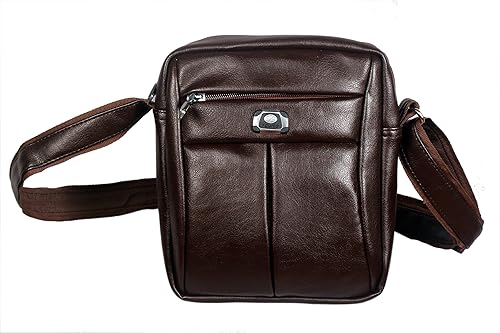 PU Leather Sling Bag for Men - 3 Pockets - Premium Quality