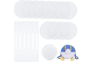 WADORN 6 Sets Clear Plastic Mesh Canvas Sheets for Embroidery, 18pcs Needlepoint Blank Sheet Form Cross Stitch for DIY Crochet Bag Handbag Making Plate for Acrylic Yarn Crafting Knit Crochet Projects
