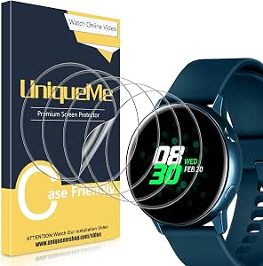 5Pack] UniqueMe Protector de Pantalla Compatible con Samsung Galaxy Watch  Active 40mm / Samsung Galaxy Watch Active 2 40mm, Película Transparente de  Burbuja de TPU Anti-huella Digital : Amazon.es: Electrónica