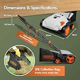 VonHaus 1500W Lawn Scarifier & Aerator 32cm 30L 10m Cable 4 depths view 8