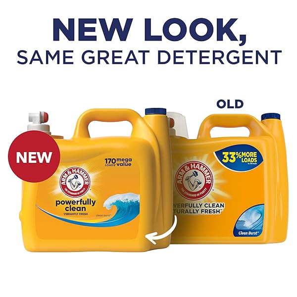 ARM & HAMMER LIQUID LAUNDRY DETERGENT, CLEAN BURST FRESH, 170 FL OZ, 170 LOADS