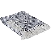 DII Diamond Throw Collection Woven Cotton, 50x60, French Blue