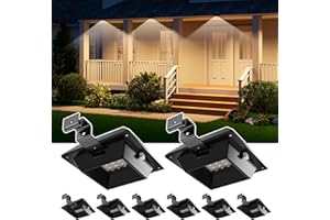 GVSHINE Solar Powered Gutter Lights Outdoor Waterproof 12 LED Clip On Gutters Light for Rainspout, Fence, Rail, Wall, Deck, Garden, Yard, Walkway, House Patio, Pool (Warm White, 8 Pack)