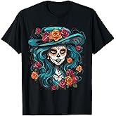 De Los Muertos La Catrina Day of the Dead Sugar Skull Women T-Shirt