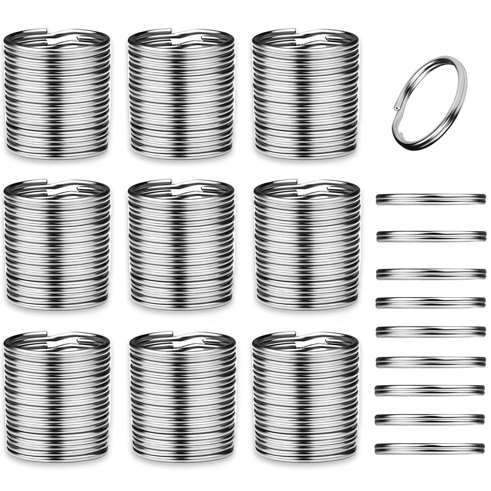 Photo 1 of 100pcs 20mm Key Ring Keychain Metal Silver Round Split Key Chains Rings Connectors for Home Car Dog Tag Office Ornaments Keys Attachment