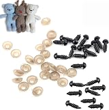 SIYUPU 50-Piece 6mm Jet-Black Craft Eyes for Plush Toys & Yarn view 1