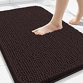 Arotive Bathroom Rugs 30x20, Extra Soft Absorbent Shaggy Chenille Bath Rugs, Machine Washable Rubber Backing Non-Slip Bath Mats for Bathroom Floor Tub and Shower, Home Decor Accessories, Brown