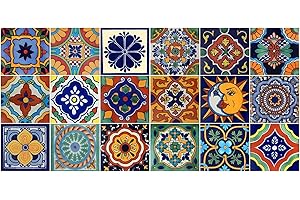 COLOR Y TRADICIÓN 18 Mexican Tile Talavera Hand Painted Mixed Designs 4x4 Samplers