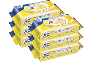 Lysol Disinfectant Handi-Pack Wipes, Multi-Surface Antibacterial Cleaning Wipes, for Disinfecting and Cleaning, Lemon and Lime Blossom, 480 Count (Pack of 6)