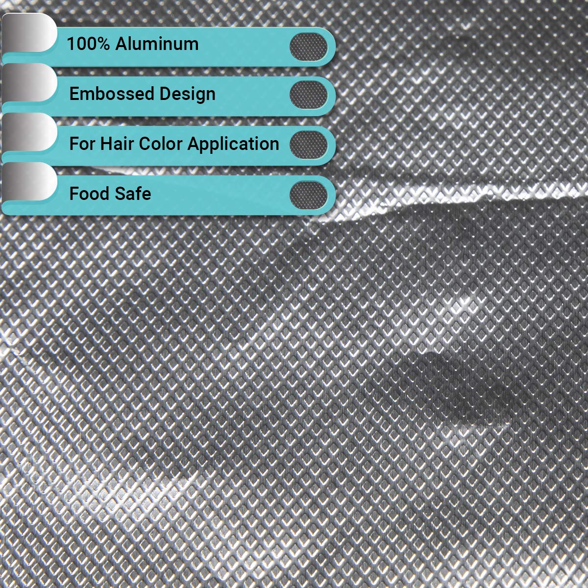 ForPro Embossed Foil Sheets 500S, Aluminum Foil, Pop-Up Dispenser, for Hair Color Application and Highlighting Services, Food Safe, 5” W x 10.75” L, 500-Count : Beauty