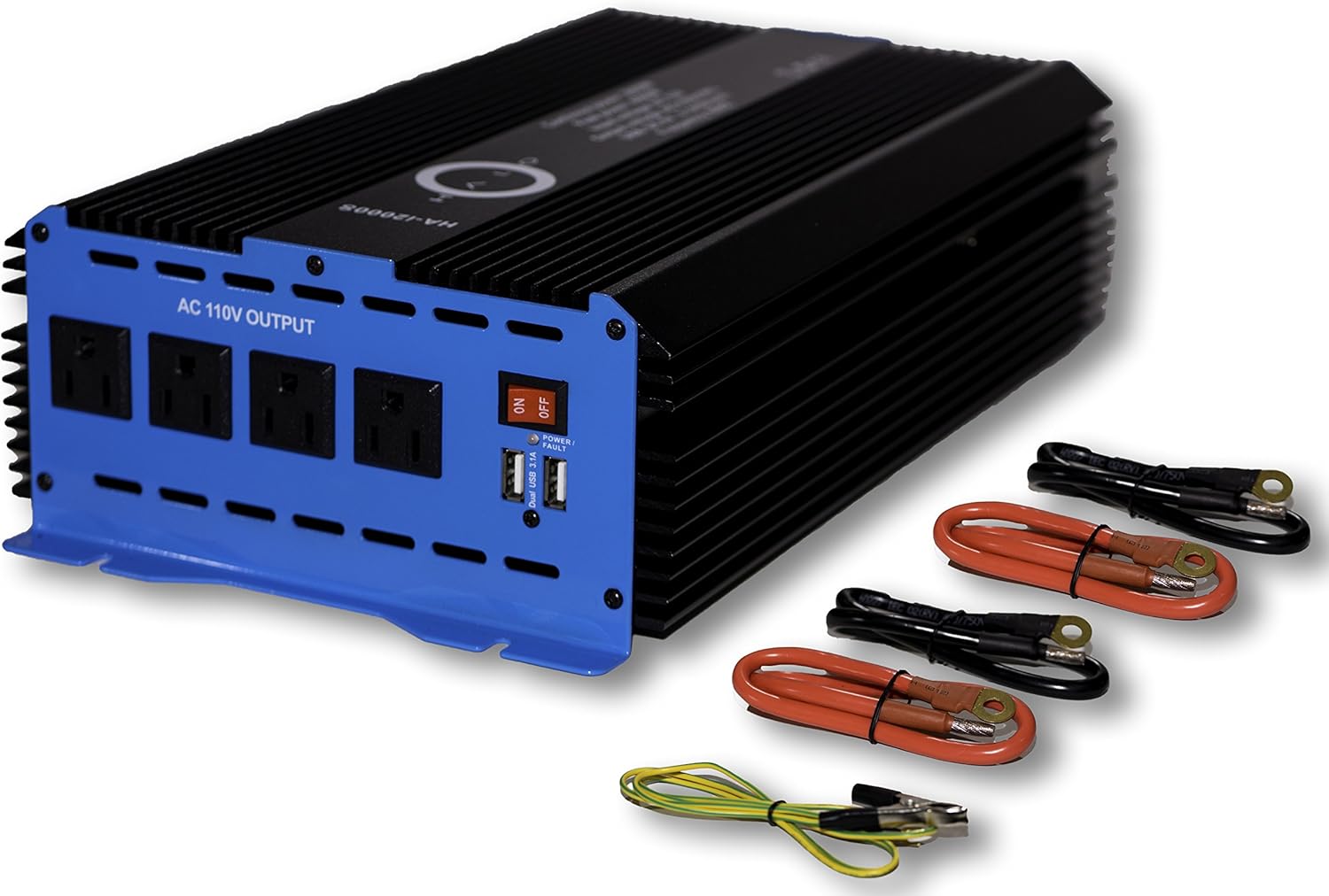 Halo Automotive 1500 Watt Power Inverter 12V DC to 110V AC 3 Outlets and 2 USB Ports: Garden & Outdoor