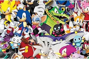 Sonic the Hedgehog (1991): Modern - Collage Wall Poster, 34L" x 22.4W", Premium Unframed Version