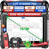 Autel MaxiSYS MS906 MAX Scanner, 2026 10'' MS906MAX ECU Coding, V2.0 of MS906 PRO MS908S MK908 II Lite of Elite 2 PRO, 40+ Service Top Bidirectional 3000+ Active Test, CAN FD DoIP Auto Scan 2.0 FCA