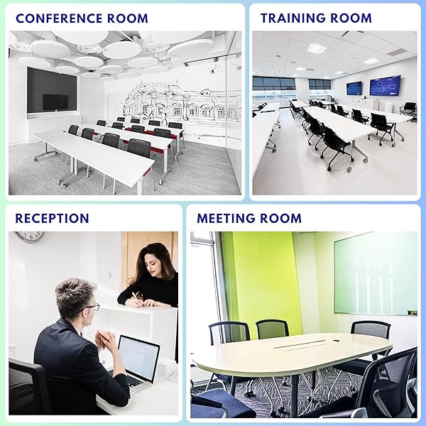 BROBRIYO PRO, STACKABLE & FOLDABLE CONFERENCE ROOM CHAIRS WITH 2X THICK CUSHION, LUMBAR SUPPORT, ARMREST – MESH BOUNCING BACK FOR OFFICE MEETING, CONFERENCE, TRAINING ROOM CHAIR 1 PACK
