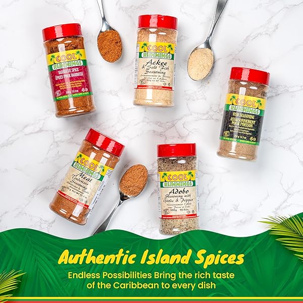 COOL RUNNINGS ADOBO SEASONING WITH PEPPER AND GARLIC 300G – SAVORY AND AROMATIC ADOBO SPICE BLEND FOR MEATS, VEGETABLES, FISH, SEAFOOD AND STEWS