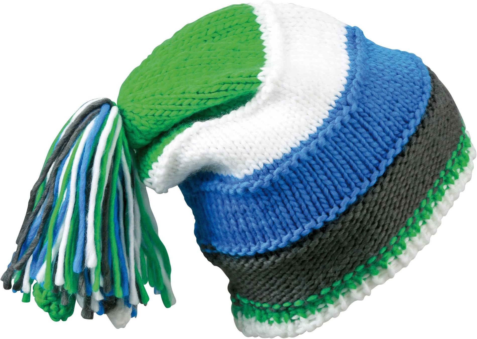 MB Colourful Knitted Beanie Hat with Tassles - Warm Beany Cap