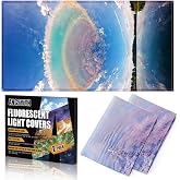ANGSYLTH 2 Pcs Fluorescent Light Covers, 4x2 Feet Covers for Ceiling Lights | Magnetic Light Filters for Classroom, Office, Hospitals, Home (Blue Sky - Rainbow)