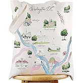 WZMPA Washington DC City Map Cosmetic Bag Washington DC Travel Souvenir Gift Washington DC Long Distance Relationship Makeup Zipper Pouch Bag For Family Friend (Washington DC Tote)