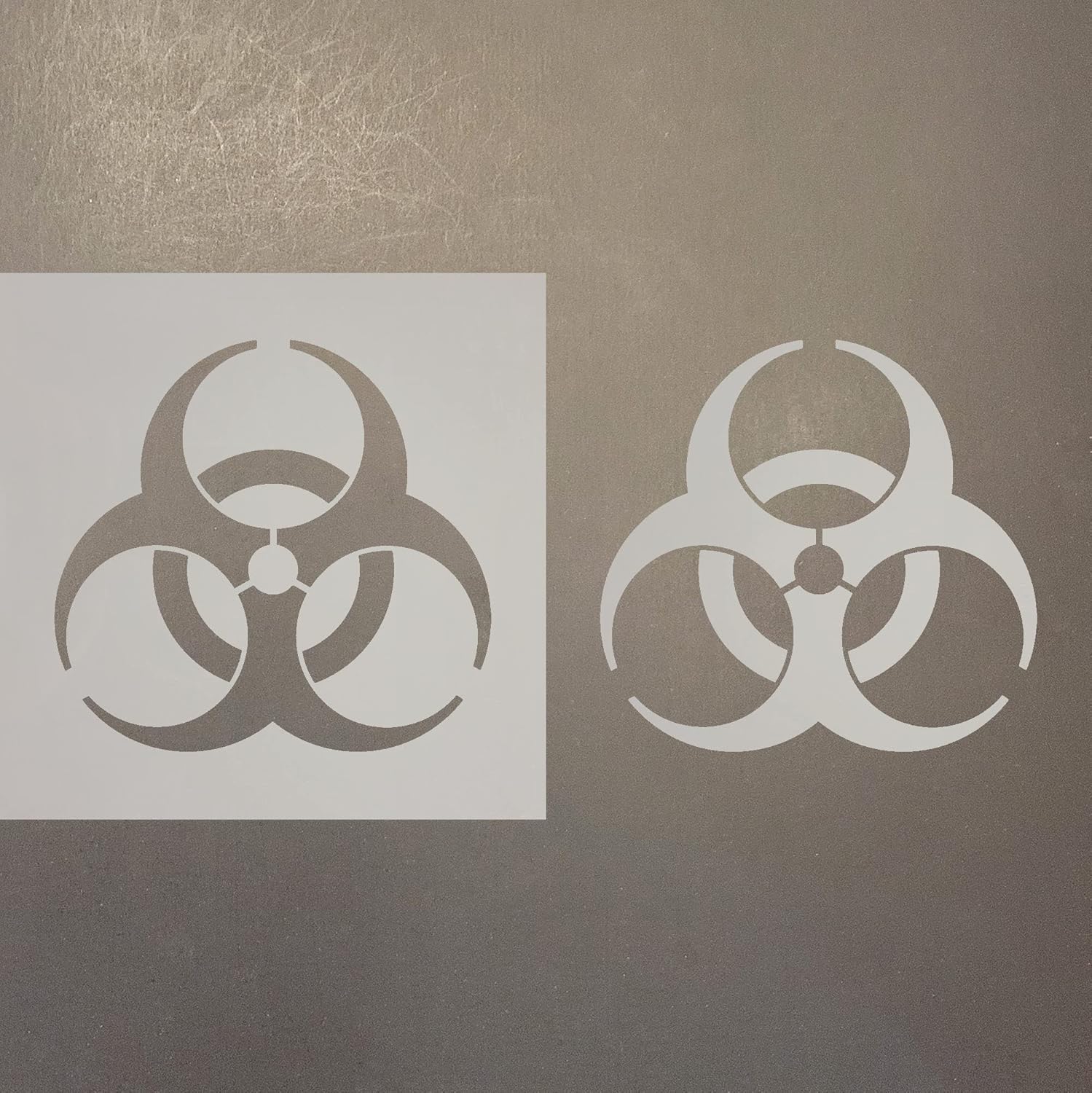 Mixed Media - Bio-hazard Symbol Reusable Mylar Stencil - Art Craft Supplies New Sizes (4