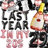 LaVenty 25 PCS Last Year In my 20S Birthday Decorations 29th Birthday Decorations for Men 29 Balloon Number 29 Balloons
