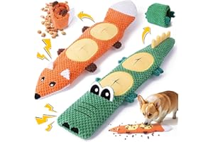 XIUGOAL Dog Toys for Aggressive Chewers, 2 Pack No Stuffing Interactive Dog Toys for Boredom and Teething, Squeaky Chew Toy for Small, Medium Breed to Keep Them Busy