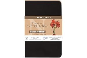 Stillman & Birn Nova Series Beige Softcover Sketchbook, 5.5" x 8.5", 150 GSM (Heavyweight), Beige Paper, Medium Grain Surface