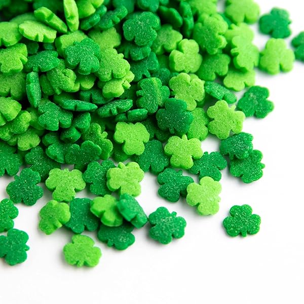 SWEETS INDEED ST PATRICKS DAY SHAMROCK SPRRINKLES, CLOVER GREEN QUINS – 10 OUNCES BULK DECORATIVE SPRINKLES FOR BAKING & DECORATING CUPCAKES, COOKIES, CAKES & DESSERTS