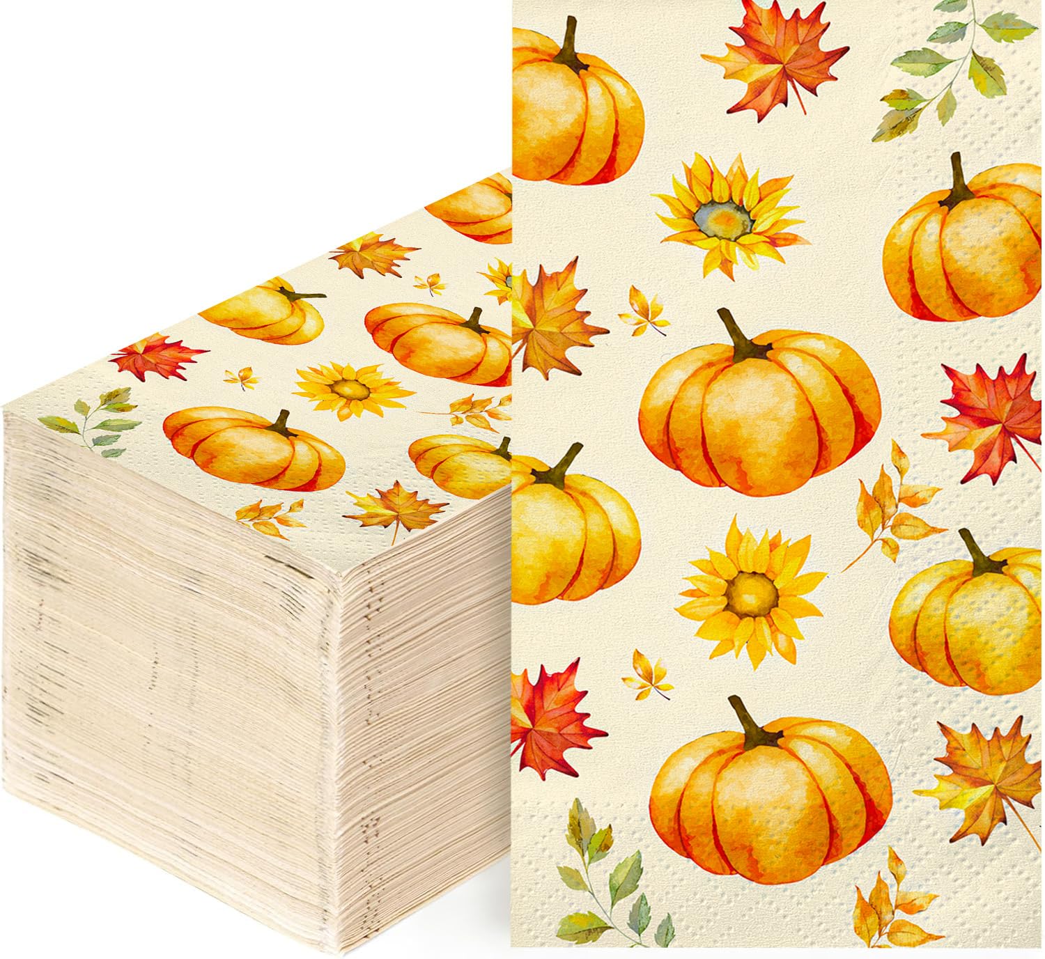 Photo 1 of 100 PCS Thanksgiving Napkins | Disposable Thanksgiving Paper Towel Fall Napkins for Dinner Fall Party Supply