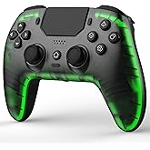 BETMI Wireless Controller for PS-5, Pro/Slim/PC (Black/Clear) | Hall Effect Joystick &amp; Trigger/Macro/Turbo/RGB Light/3.5mm TRRS Audio Jack/Speaker/Mic/Mute Button/6-Axis Gyro/Dual Vibration