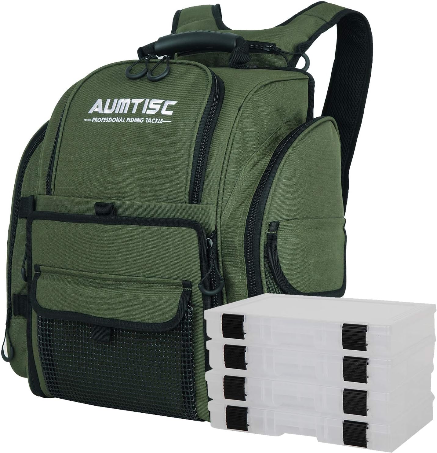 AUMTISC Mochila De Pesca Bolsa De Aparejos Grande con Funda Protectora
