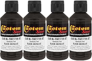 CUSTOM SHOP Custom Coat 3 Ounce (Black Metallic Color) Urethane Tint Concentrate for Tinting Truck Bed Liner Coatings (Pack of 4) - Proportioned for Use in Most Tintable Bedliner and Epoxy Resins