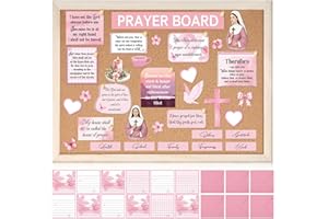 LemonSecret 101pcs Prayer Board Kit Prayer Supplies for Women with Pins Envelope and Bible Verse Quotes Classic Floral Christian Gift DIY Wall Art for Living Room Office Including Board