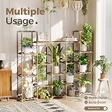 Bamworld Plant Stand Indoor Wooden Multi level 12 Pot Shelf Decor view 2