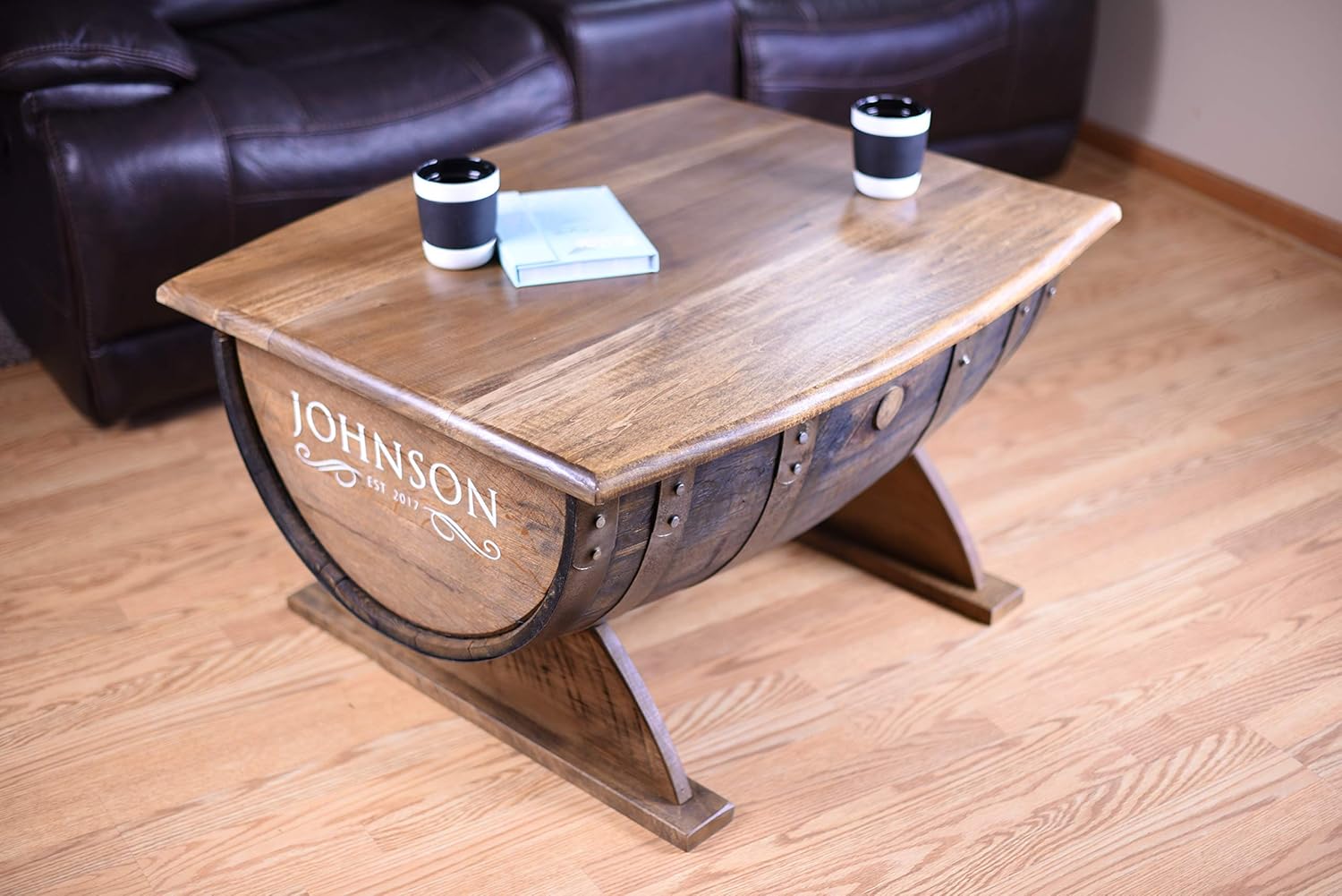 Wine Barrel Coffee Table With Storage Wine Barrel Coffee Table