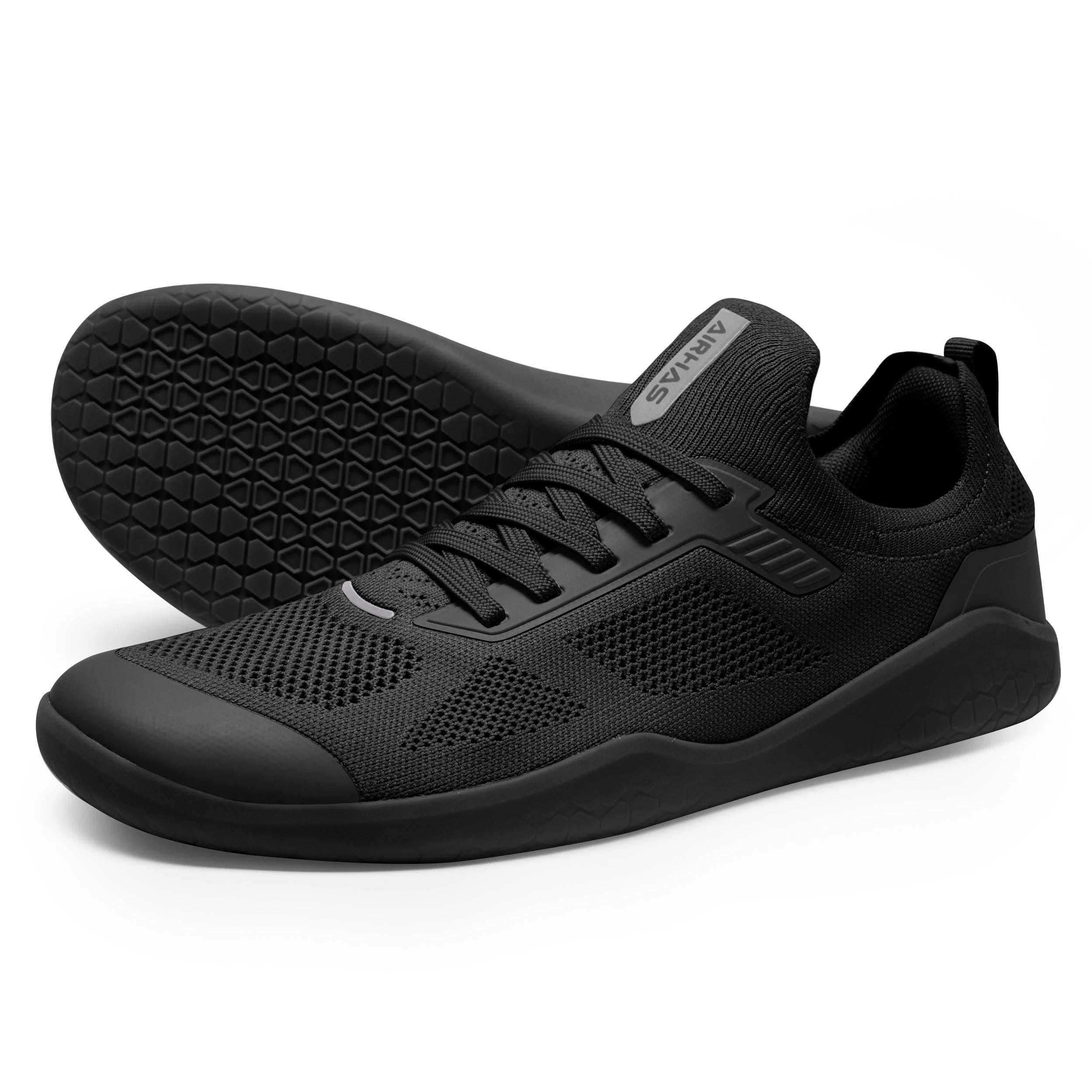 Photo 1 of AIRHAS Men's Barefoot Shoes Zero Drop Wide Toe Box Minimalist Gym Shoes for Men Deadlift Cross Training Sneakers (Black,13.0 Wide)