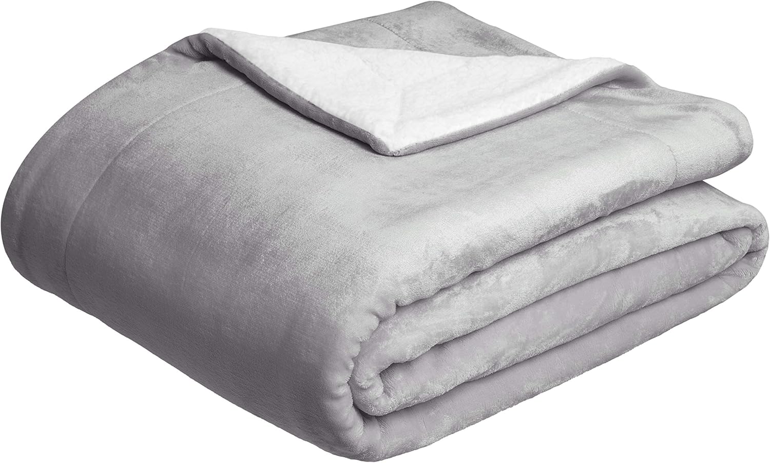Basics Soft Micromink Sherpa Throw Blanket - Full or Queen, Grey: Home & Kitchen