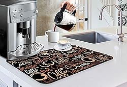 Coffee Bar Mat Accessories for Countertop Absorbent