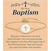 PINKDODO Cute Cross Bracelet for Teen Girls Confirmation Baptism Christian Religious Easter Jewelry Gifts for Daughter Granddaughter Niece