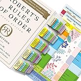 Book Tabs for Robert’s Rules of Order Newly Revised, 12th Edition, Complete Important Section Index Tabs and Blanks, Laminate