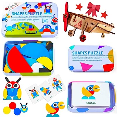 Buy Excelgadgets Wooden Block Puzzles Includes 3d Plane Puzzle Shapes Puzzle Wooden Animals Games Stem Activities Travel Toys For Kids Ages 3 5 Toddlers 60 Shapes Online In Vietnam B08b7xmmmx