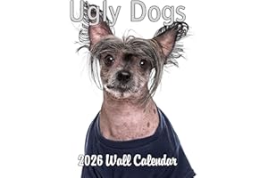 BLUE WOLF CALENDAR COMPANY 2026 Ugly Dogs Monthly Wall Calendar | Funny White Elephant Gift Gag Gift Calendar September 2025 - December 2026