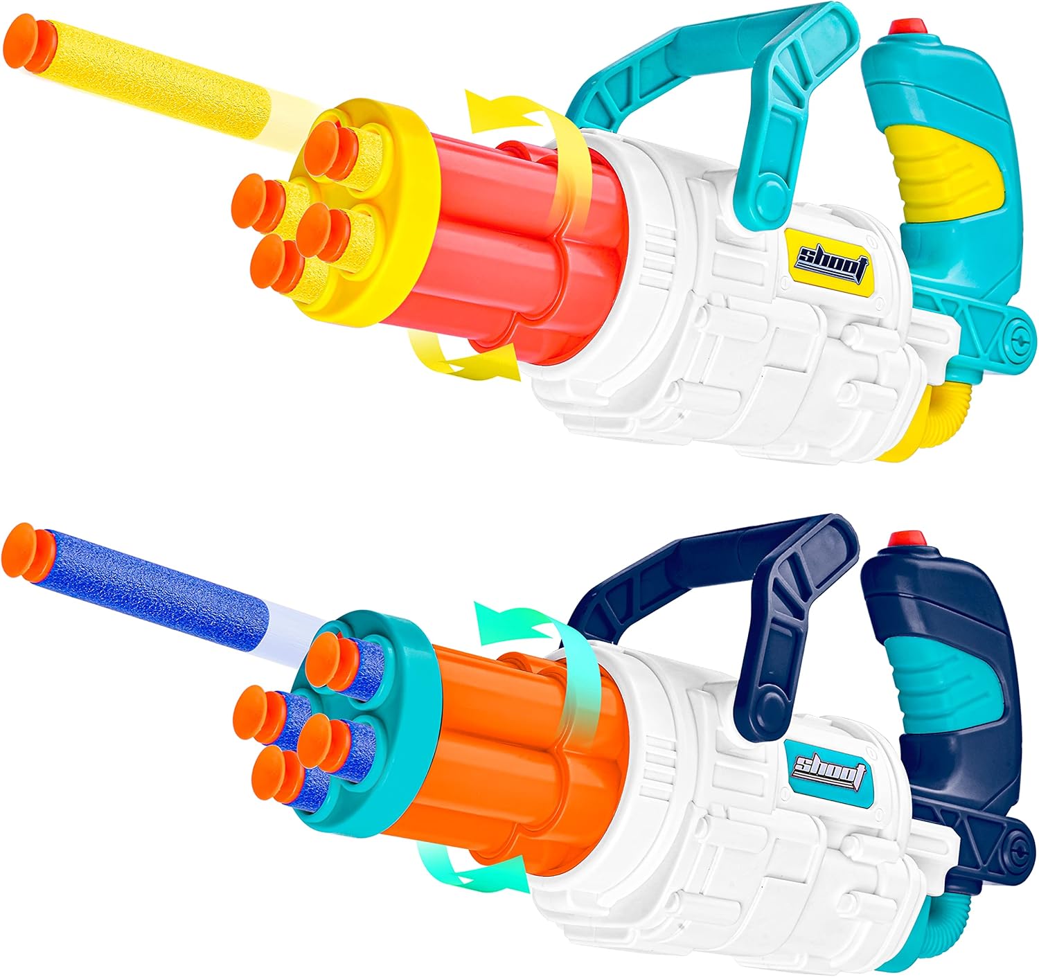 JOYIN 2 Pack Toy Blaster with 5-Dart Rotating Barrel, 20 Darts, Air Soft Bullet Gun Pistol and Toy Guns for Boys, Foam Dart Popper Air Shooting Game Toy Dart Gun for Indoor Outdoor Games: Toys & Games