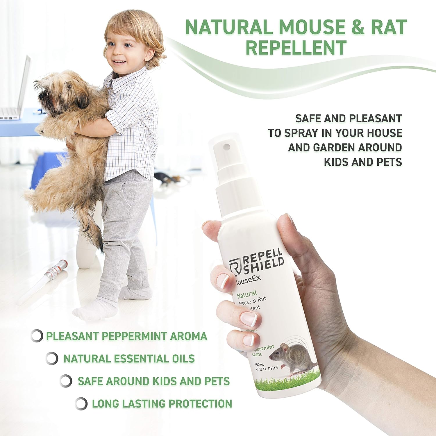 RepellShield Rat & Mouse Repellent Spray, Peppermint Oil, Natural & Humane Deterrent, Protect Homes, Garages & Gardens - Image 4
