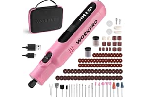 WORKPRO Cordless Rotary Tool, 8V Rotary Tool Kit with 117 Accessories, 6 Variable Speed, Type-C Charging, LED Work Light, Pow