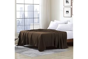 Cathay Home Hotel Luxury Wrinkle & Fade Resistant Double Brushed Ultra Soft Microfiber 1-Piece Single Flat Sheet - Chocolate, Twin (66" x 96")