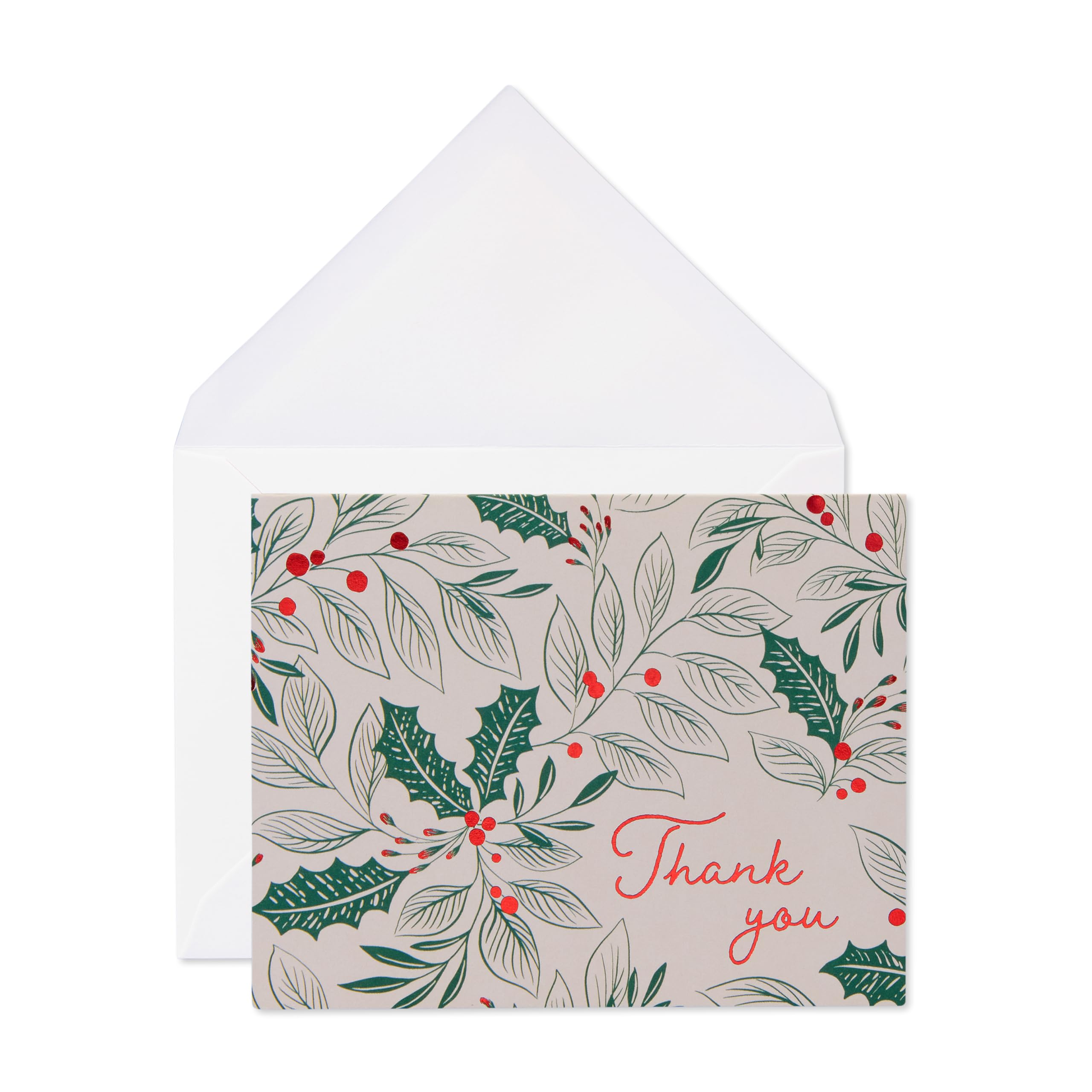 Photo 1 of American Greetings Blank Christmas Thank You Cards with Envelopes, Holly Berry Design (25-Count)