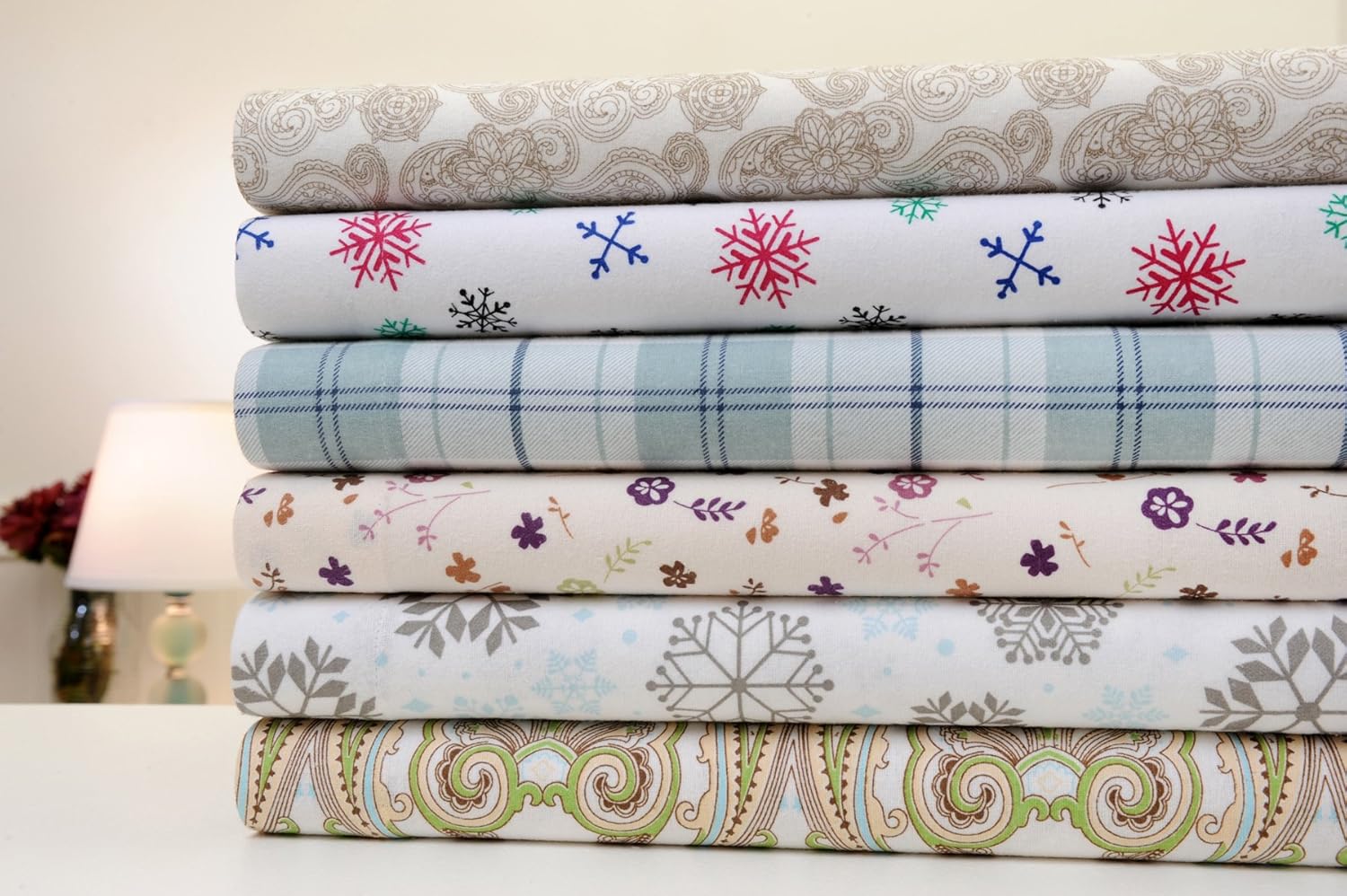Mellanni 100% Cotton Flannel Sheet Set - Lightweight 3 pc Luxury Bed Sheets - Cozy, Soft, Warm, Breathable Bedding - Deep Pockets - All Around Elastic (Twin XL, Plaid Blue – Green): Home & Kitchen