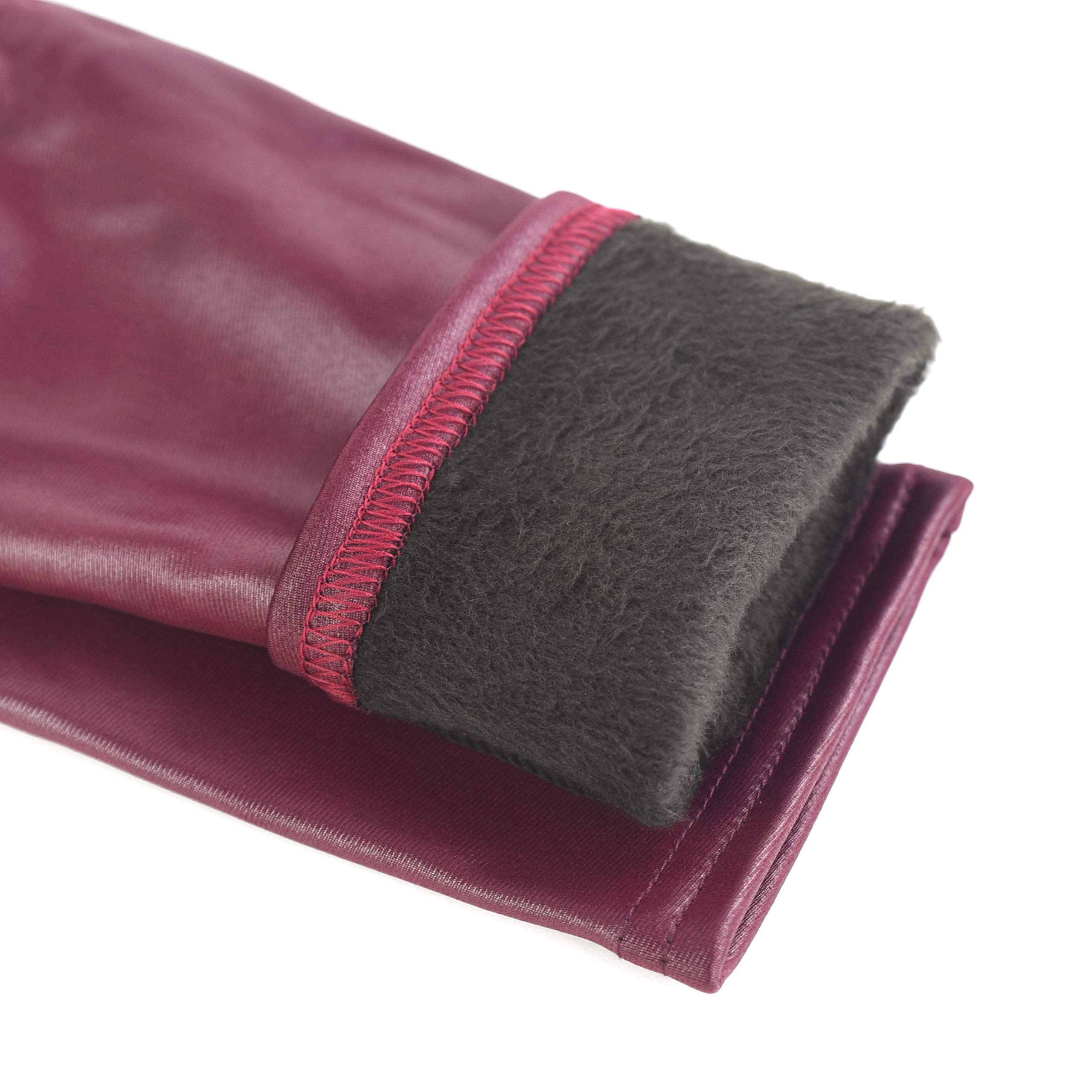 Winter Thick Warm Long Kids Pants Fleece Lined Girls Leggings(GP22_Red_120)