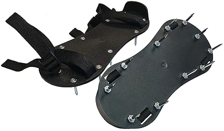 Nagelschuhe Profi - Nagelsohle - Estrichschuhe - Rasenbelüfter, aus hochwertigem Nylon, schwarz mit je 11 Nägeln à 35 mm Läng